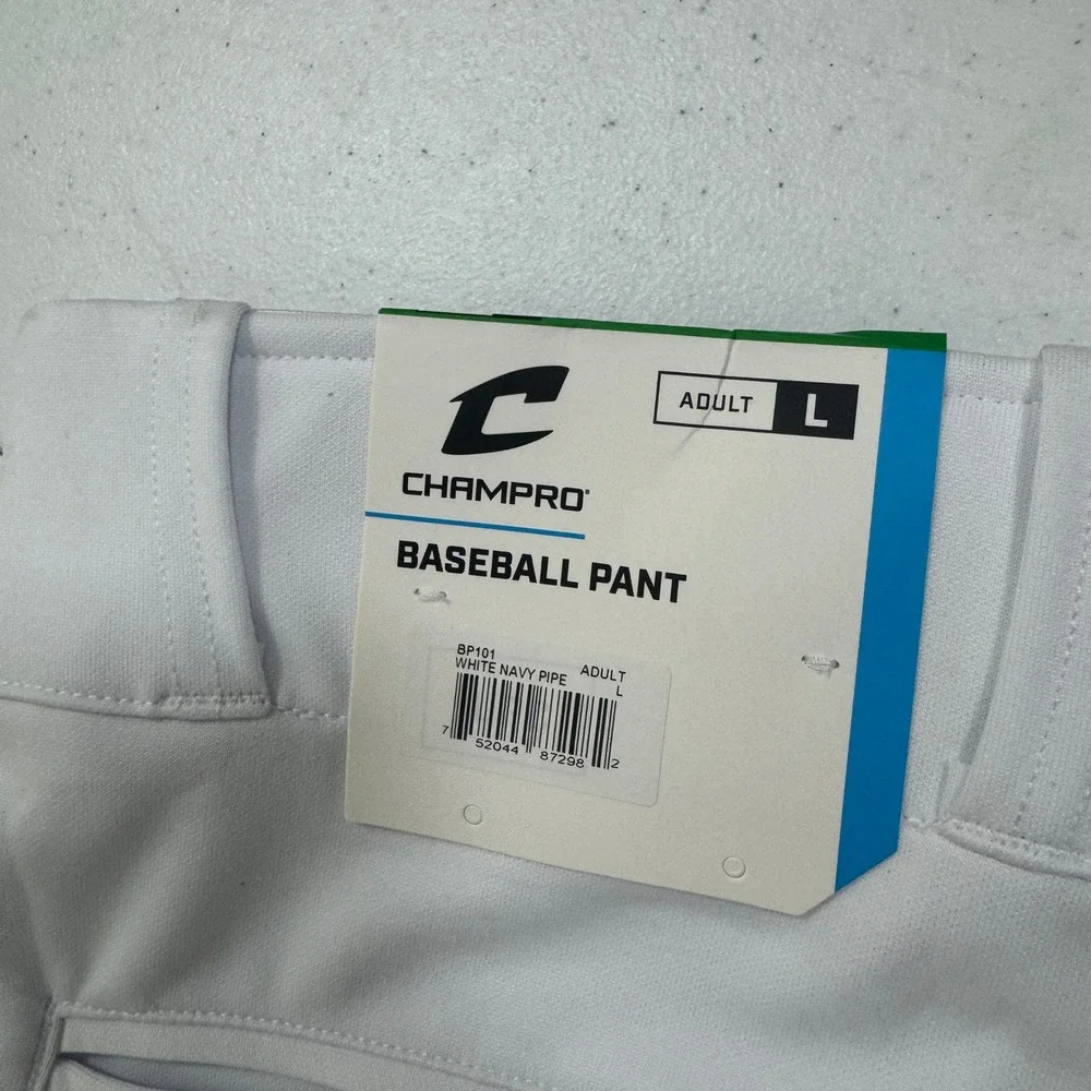 Champro BP101 Mens Large Baseball Knicker Pants White Navy Pipe New